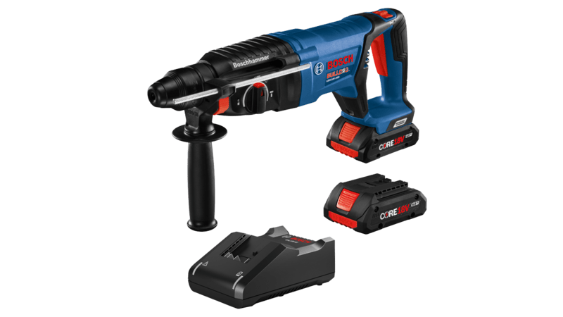 Rotary Hammer Kit - 1in SDS Plus Bulldog w/ 2 CORE18V 4.0 Ah Compact Batteries & Charger - Rotary & Demolition Hammer Drills